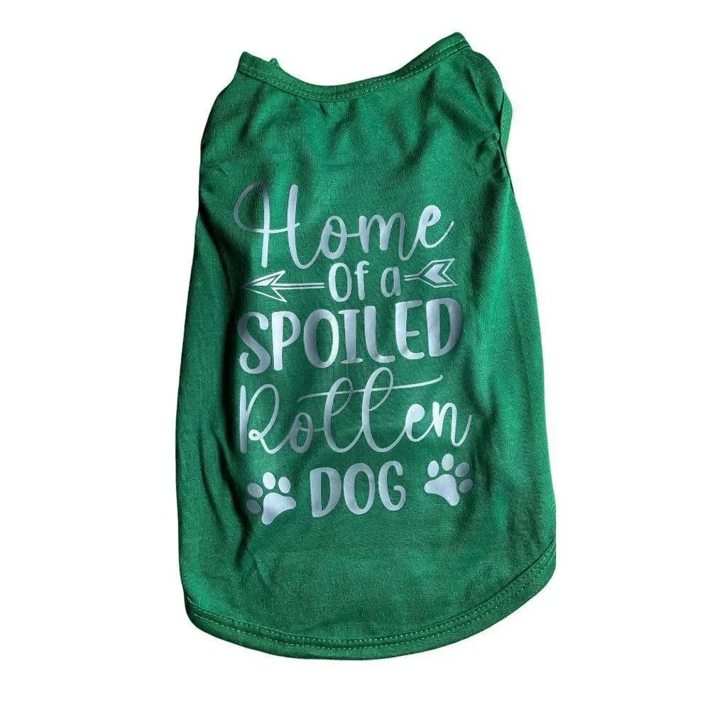 Hand Crafted Green Funny Dog Tshirt, Dog Clothing, Pet Clothing, Pet Shirt, Furb